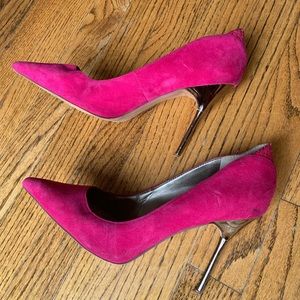Sam Edelman Hot Pink Suede Stilettos Sz 7